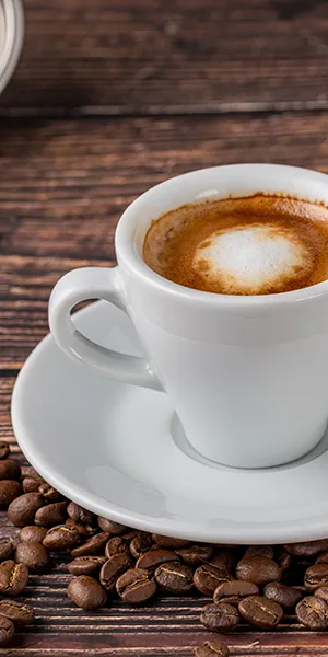 Eine Tasse Kaffee im Ristorante Delfino in Darmstadt